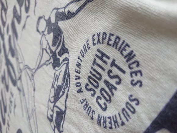 Close up of t-shirt to demonstrate inkthreadable print quality
